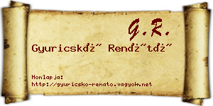 Gyuricskó Renátó névjegykártya