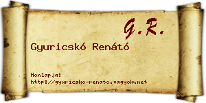 Gyuricskó Renátó névjegykártya